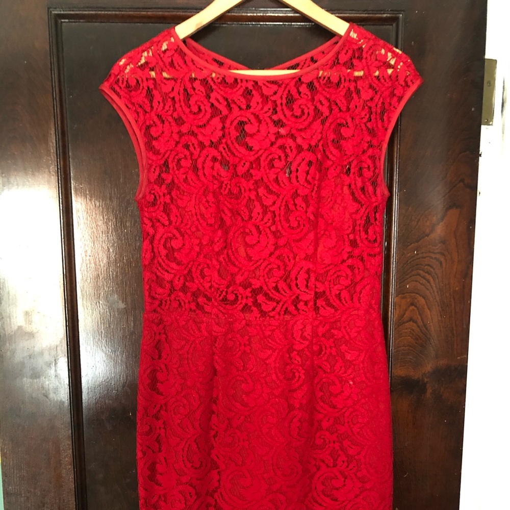 Classic Red Lace Dress
